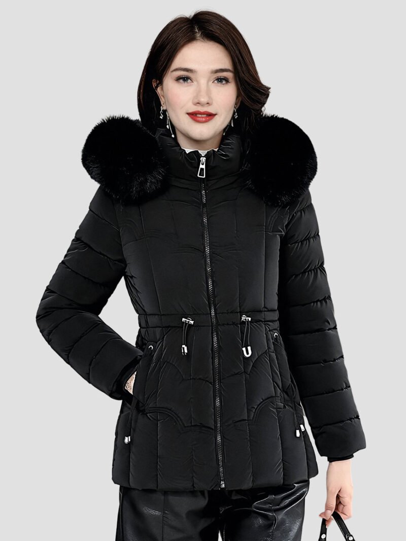 women's short fur down jacket