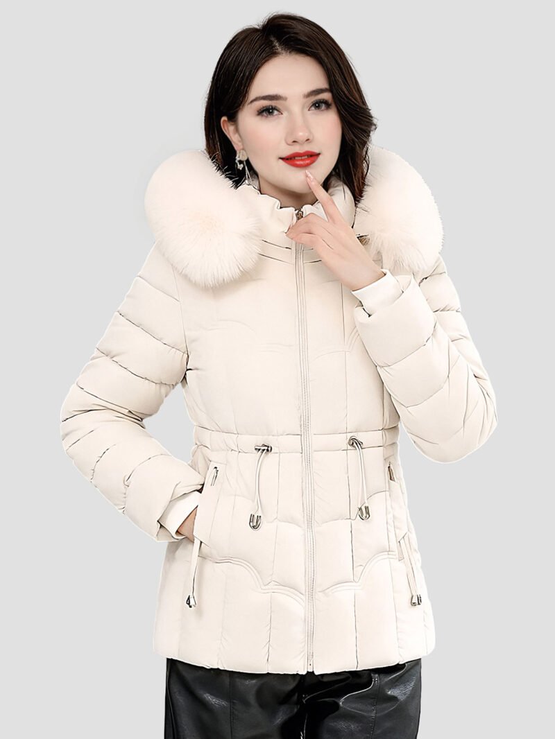 women's short fur down jacket