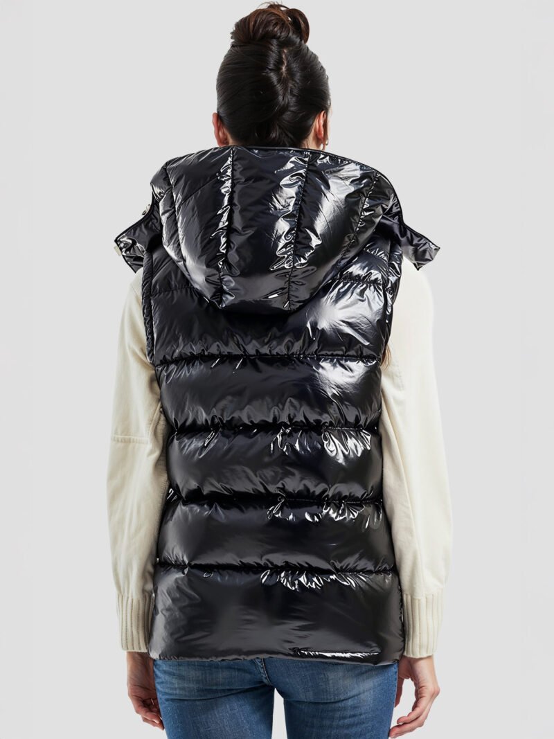 black women's sleeveless down jacket