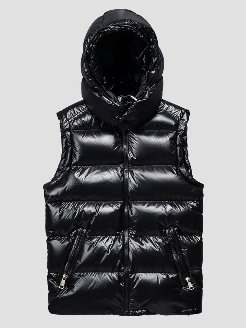 black women's sleeveless down jacket