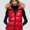 women's sleeveless down jacket with fur