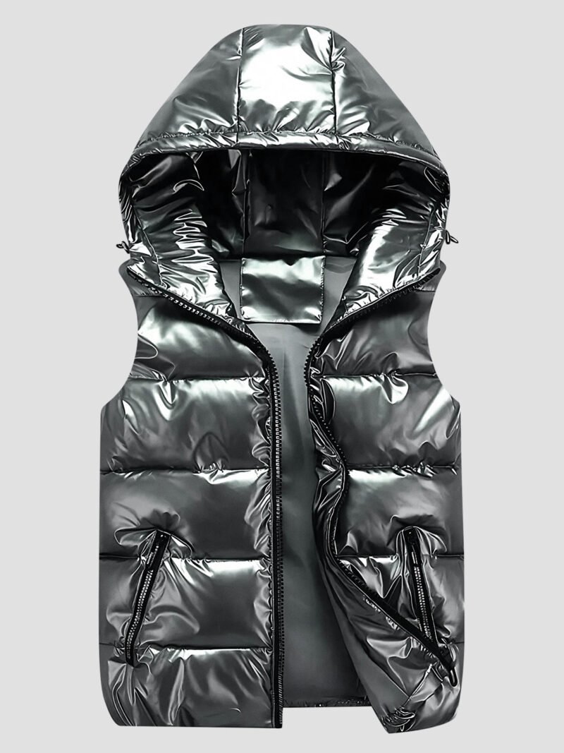 women's sleeveless down jacket with hood