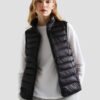women's slim fitted sleeveless down jacket