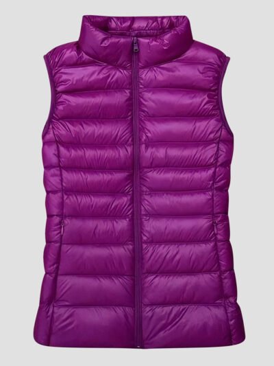 women's slim fitted sleeveless down jacket
