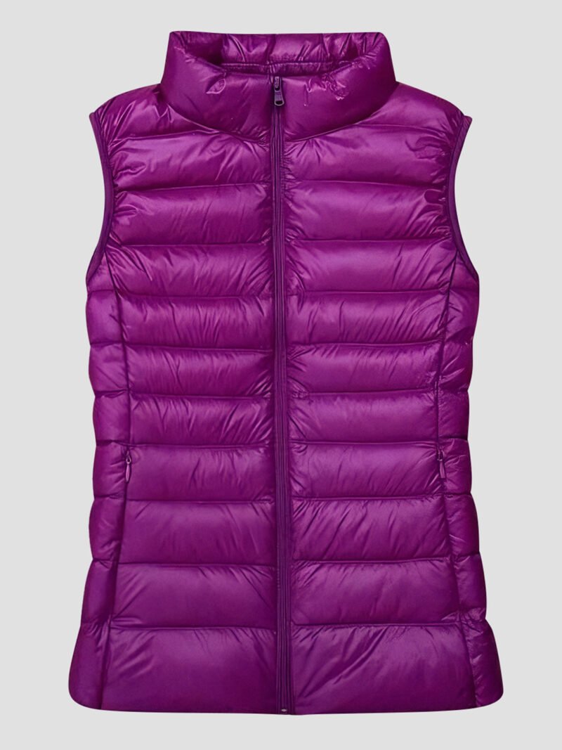 women's slim fitted sleeveless down jacket