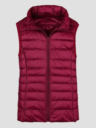 women's slim fitted sleeveless down jacket