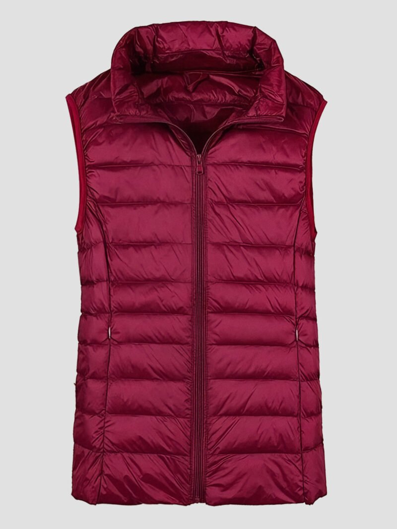 women's slim fitted sleeveless down jacket