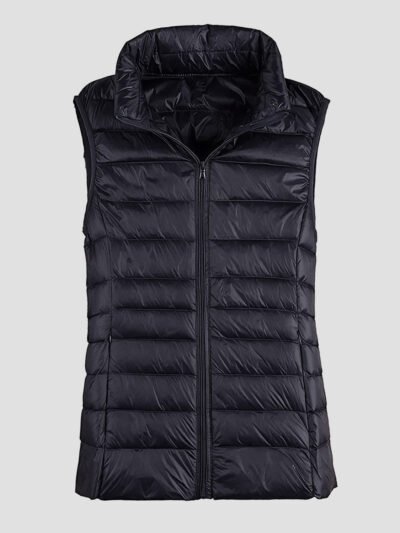 women's slim fitted sleeveless down jacket