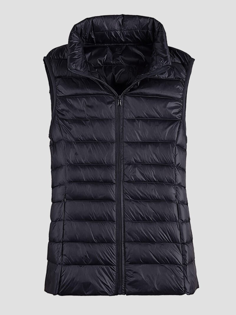 women's slim fitted sleeveless down jacket