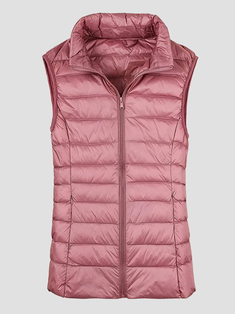 women's slim fitted sleeveless down jacket