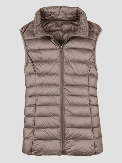 women's slim fitted sleeveless down jacket