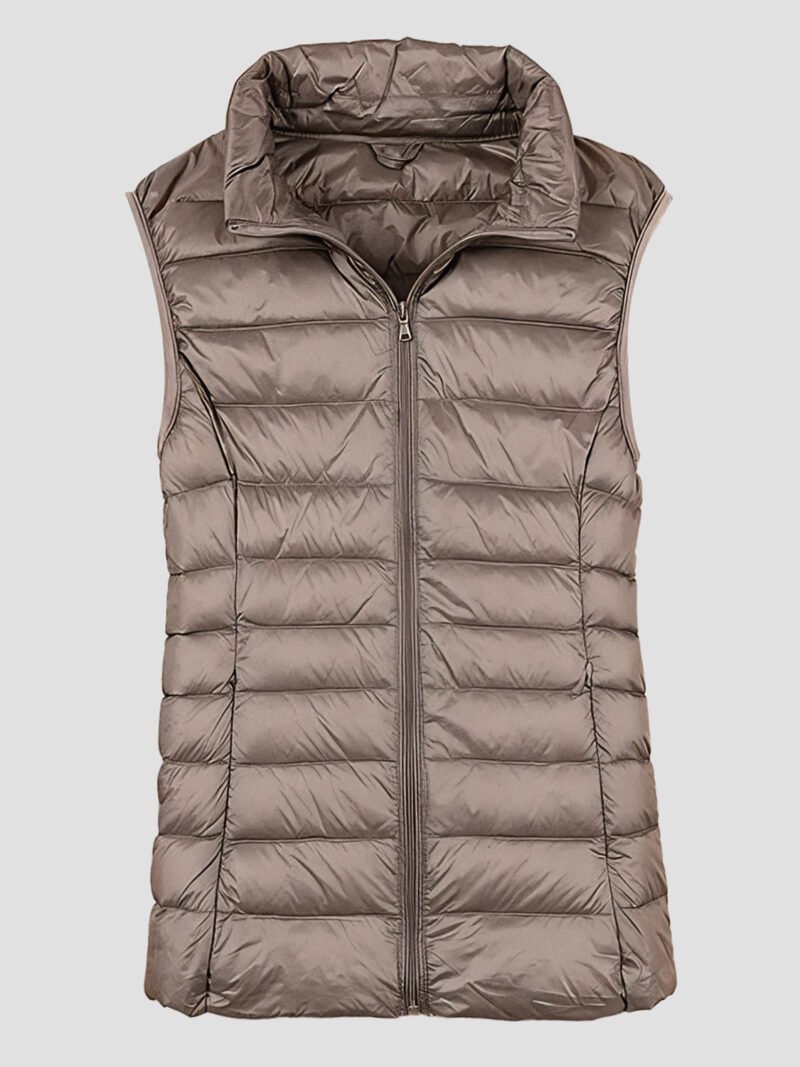women's slim fitted sleeveless down jacket