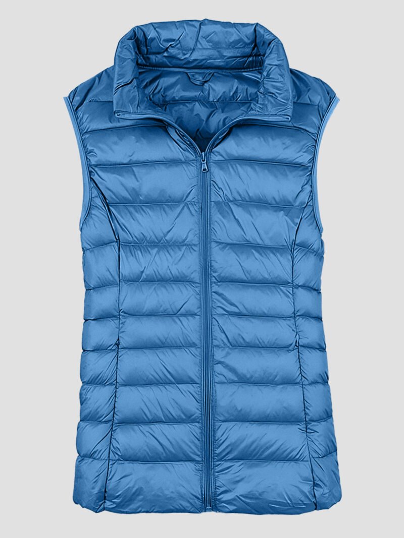 women's slim fitted sleeveless down jacket