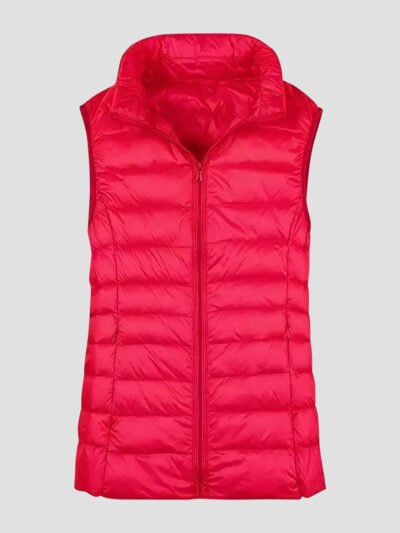 women's slim fitted sleeveless down jacket
