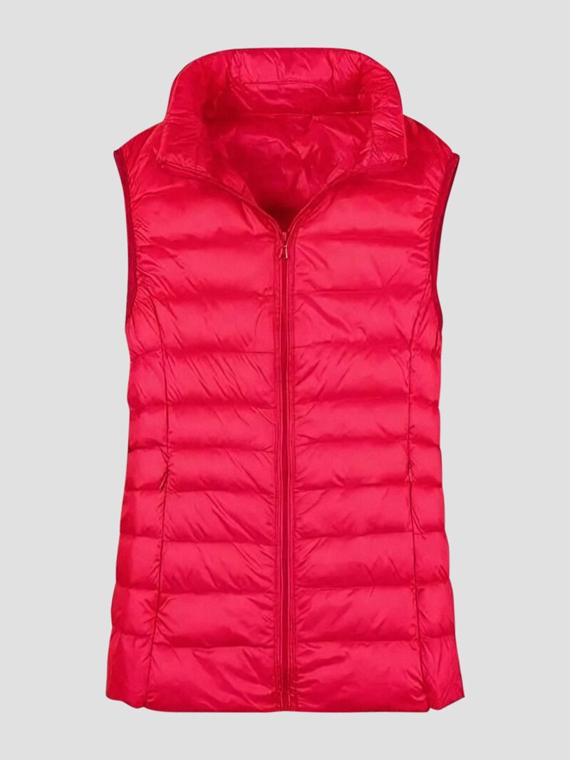 women's slim fitted sleeveless down jacket