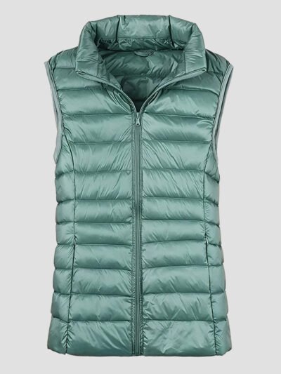 women's slim fitted sleeveless down jacket