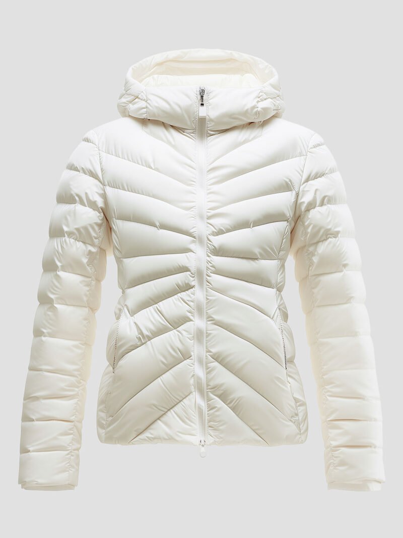 women's white quilted down jacket