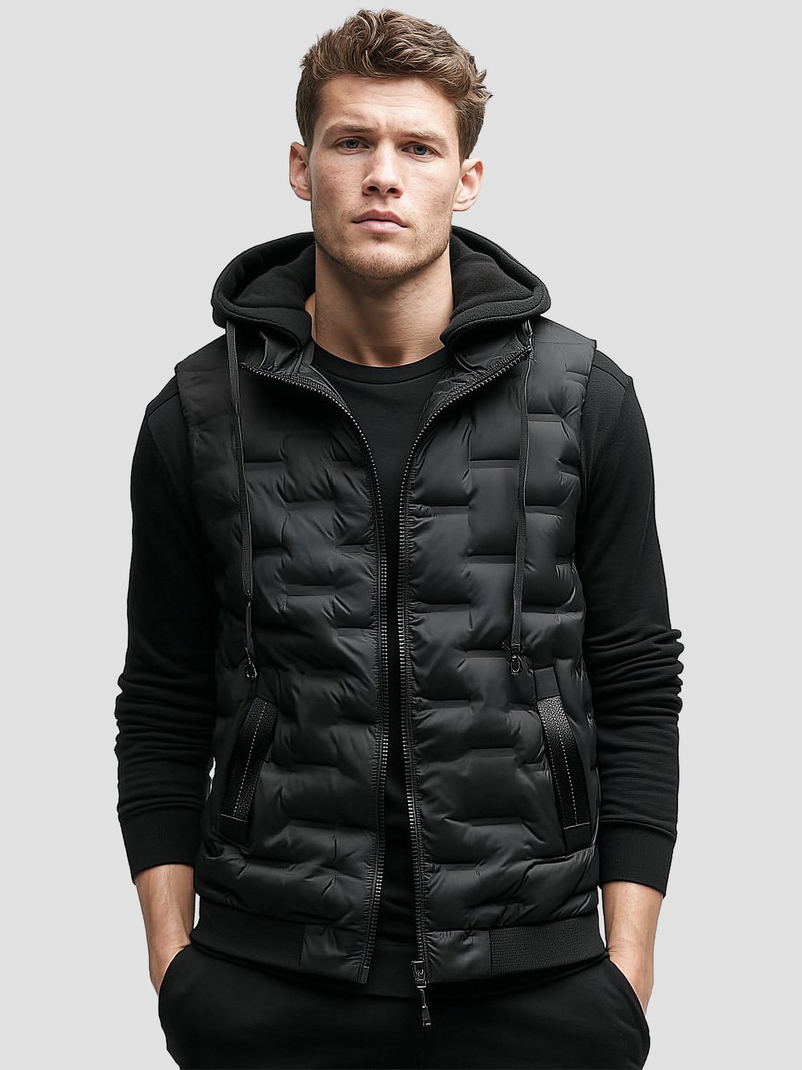 CAPHOOD – Doudoune sans manche avec capuche homme 1 men's sleeveless down jacket with hood