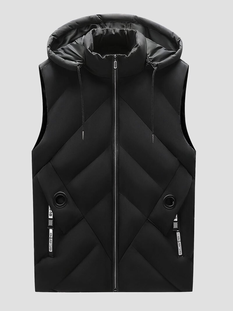 black sleeveless men's down jacket