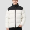 men's black and white down jacket