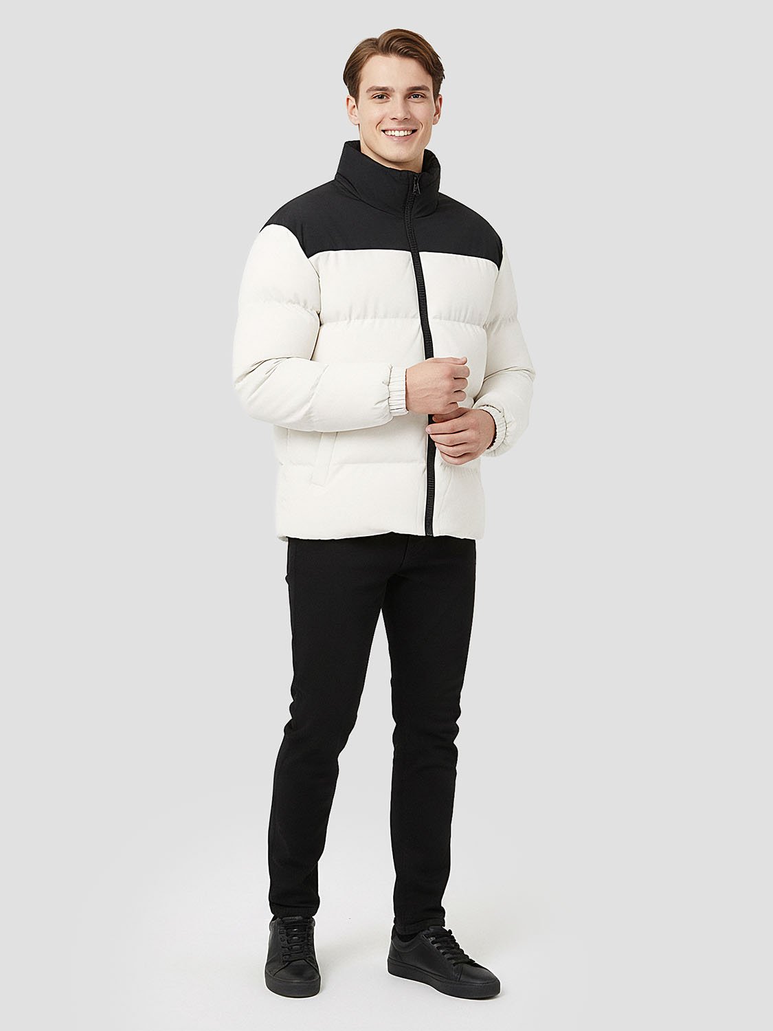 CONTRAST – Doudoune noire et blanche homme 2 men's black and white down jacket