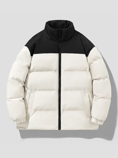 CONTRAST – Doudoune noire et blanche homme 6 men's black and white down jacket