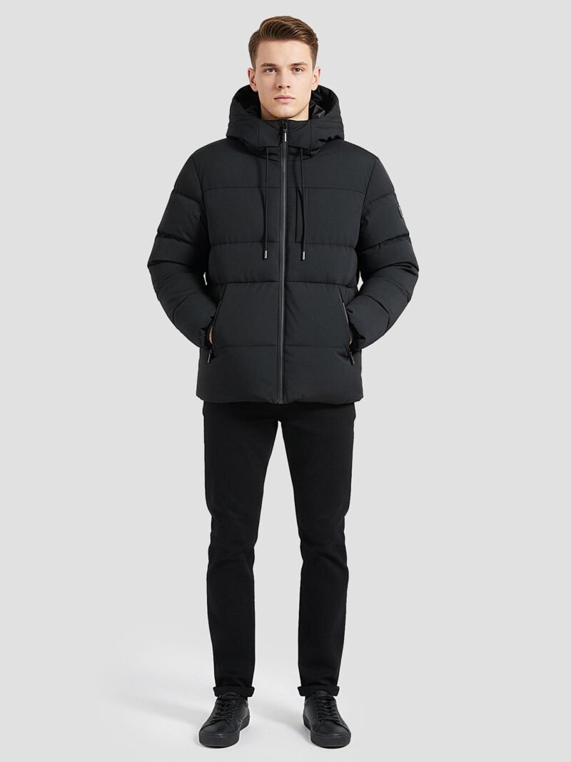 mens-black-down-jacket-with-hood_2 Men's Black Down Jacket with Hood