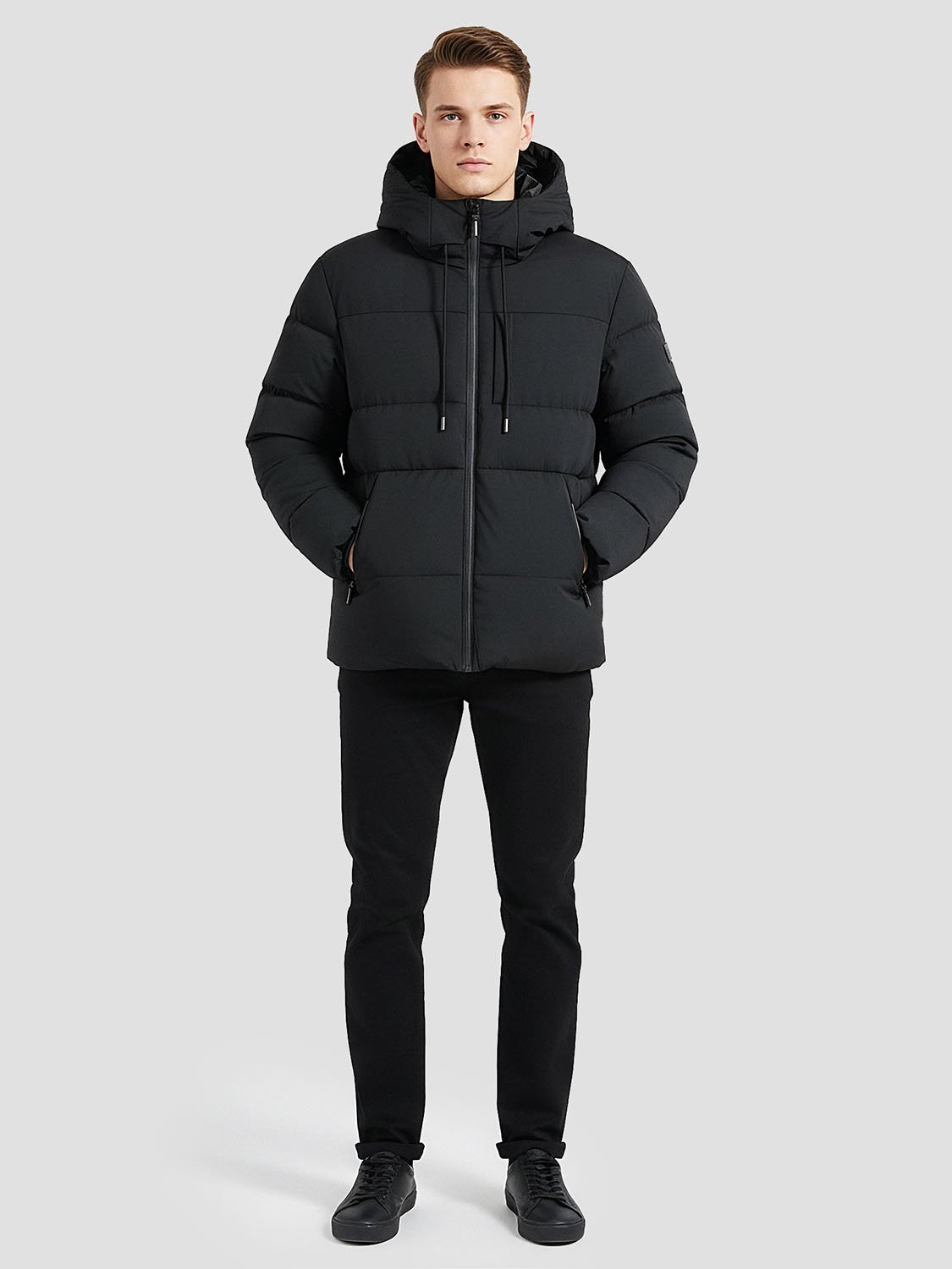 CAPBLACK – Doudoune Homme Noire avec Capuche 2 Men's Black Down Jacket with Hood