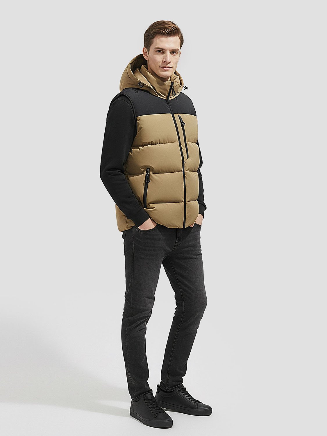 BROWNBEAR – Doudoune sans manche marron homme 2 men's brown sleeveless down jacket
