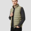 men's khaki sleeveless down jacket