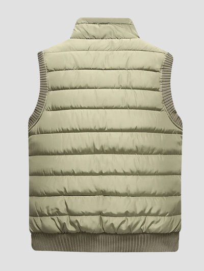 men's khaki sleeveless down jacket