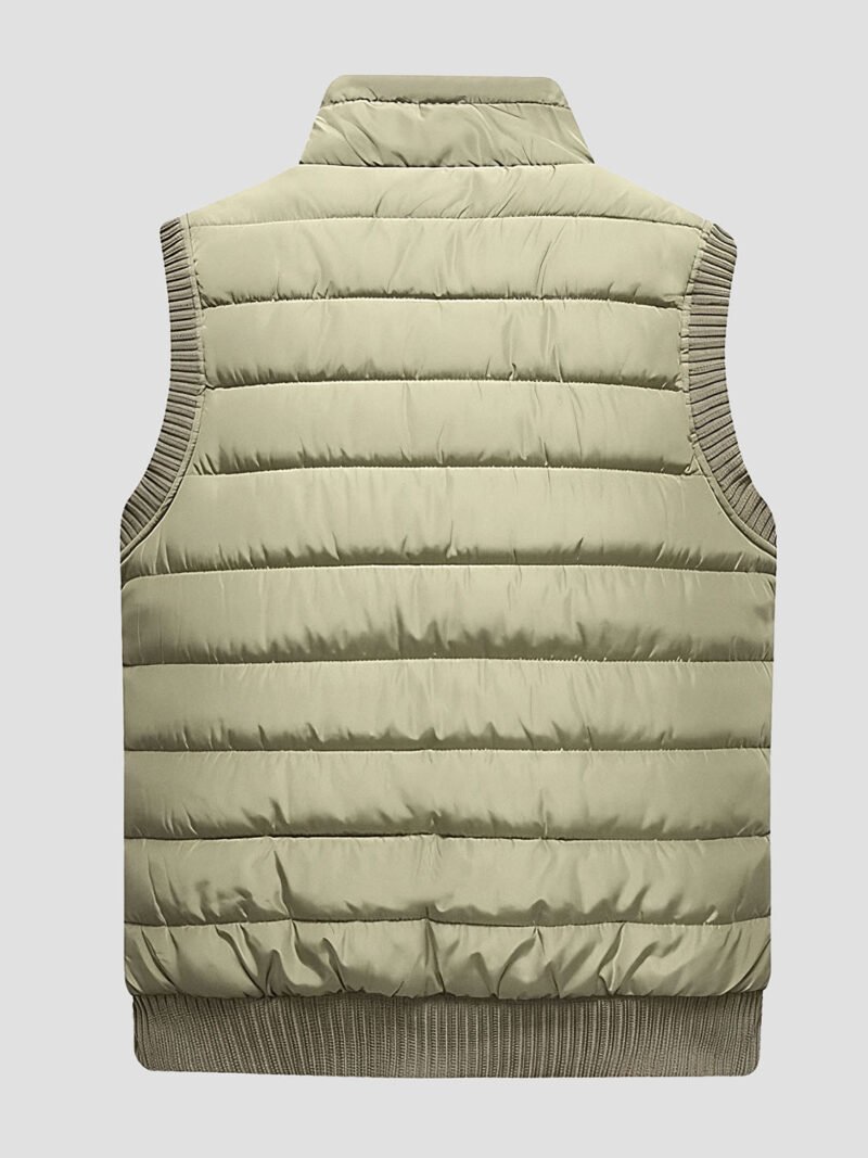 men's khaki sleeveless down jacket