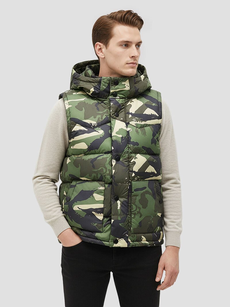 men's military sleeveless down jacket