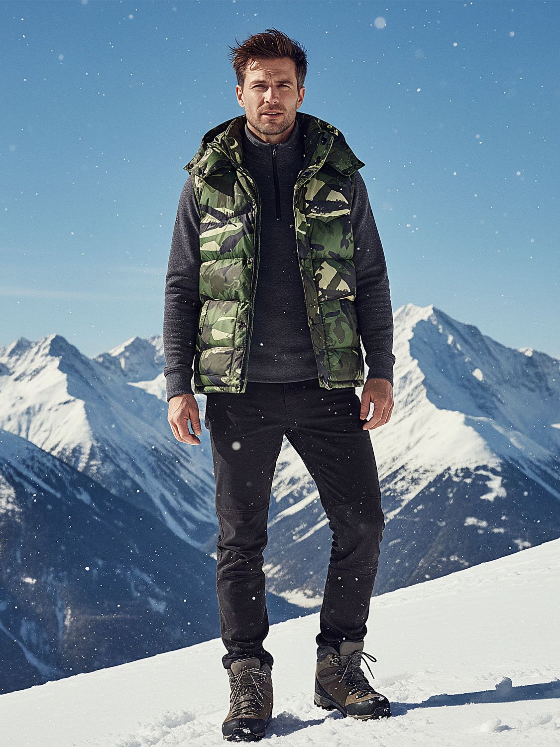 men's military sleeveless down jacket