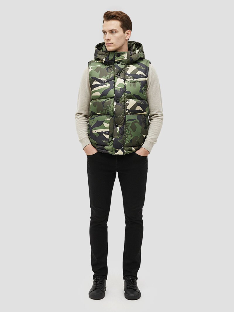 men's military sleeveless down jacket