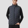 men's navy blue sleeveless down jacket