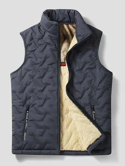 men's navy blue sleeveless down jacket