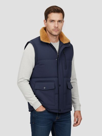 men's sleeveless down jacket with fleece interior
