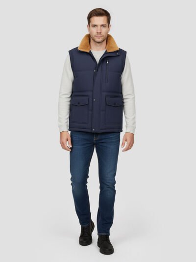 men's sleeveless down jacket with fleece interior