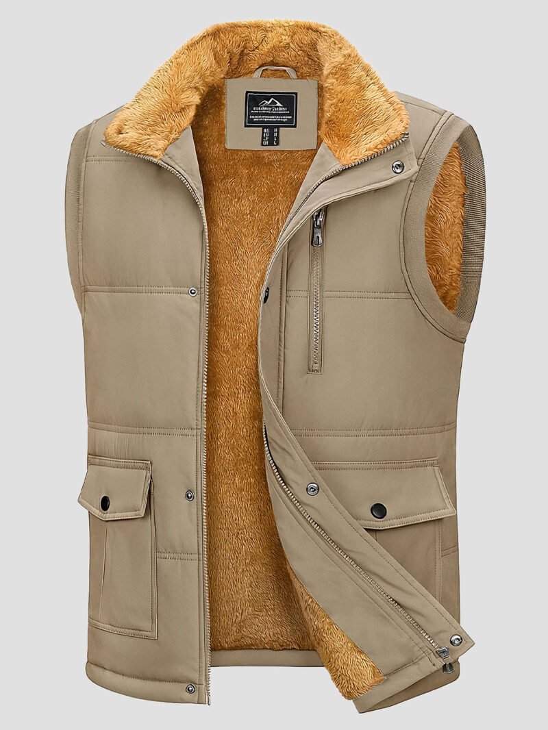 men's sleeveless down jacket with fleece interior