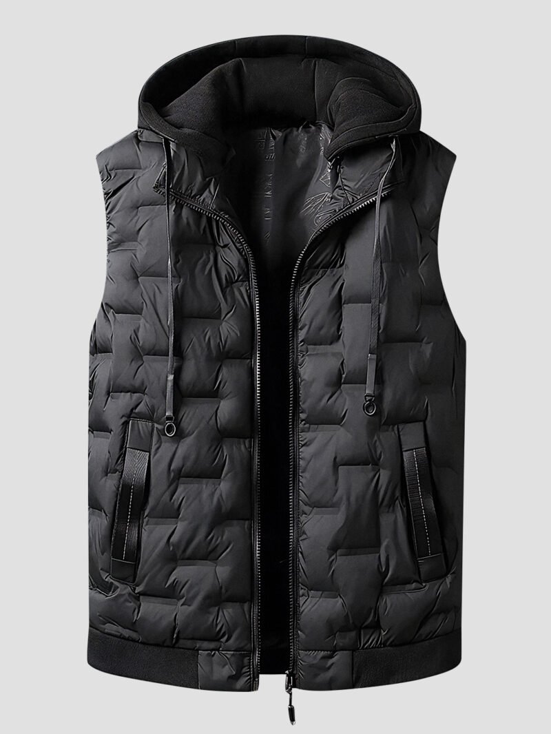 men's sleeveless down jacket with hood