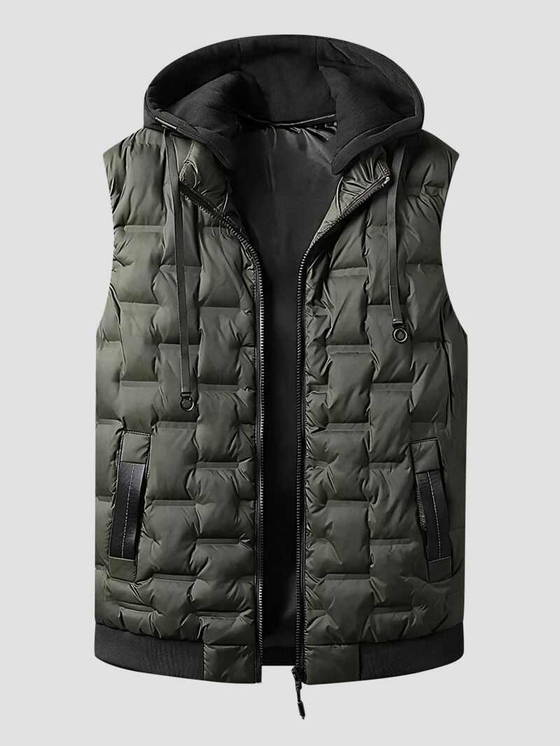 men's sleeveless down jacket with hood