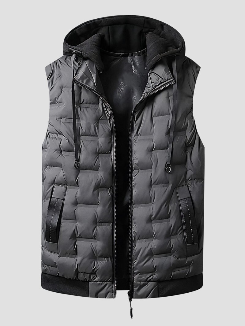 men's sleeveless down jacket with hood