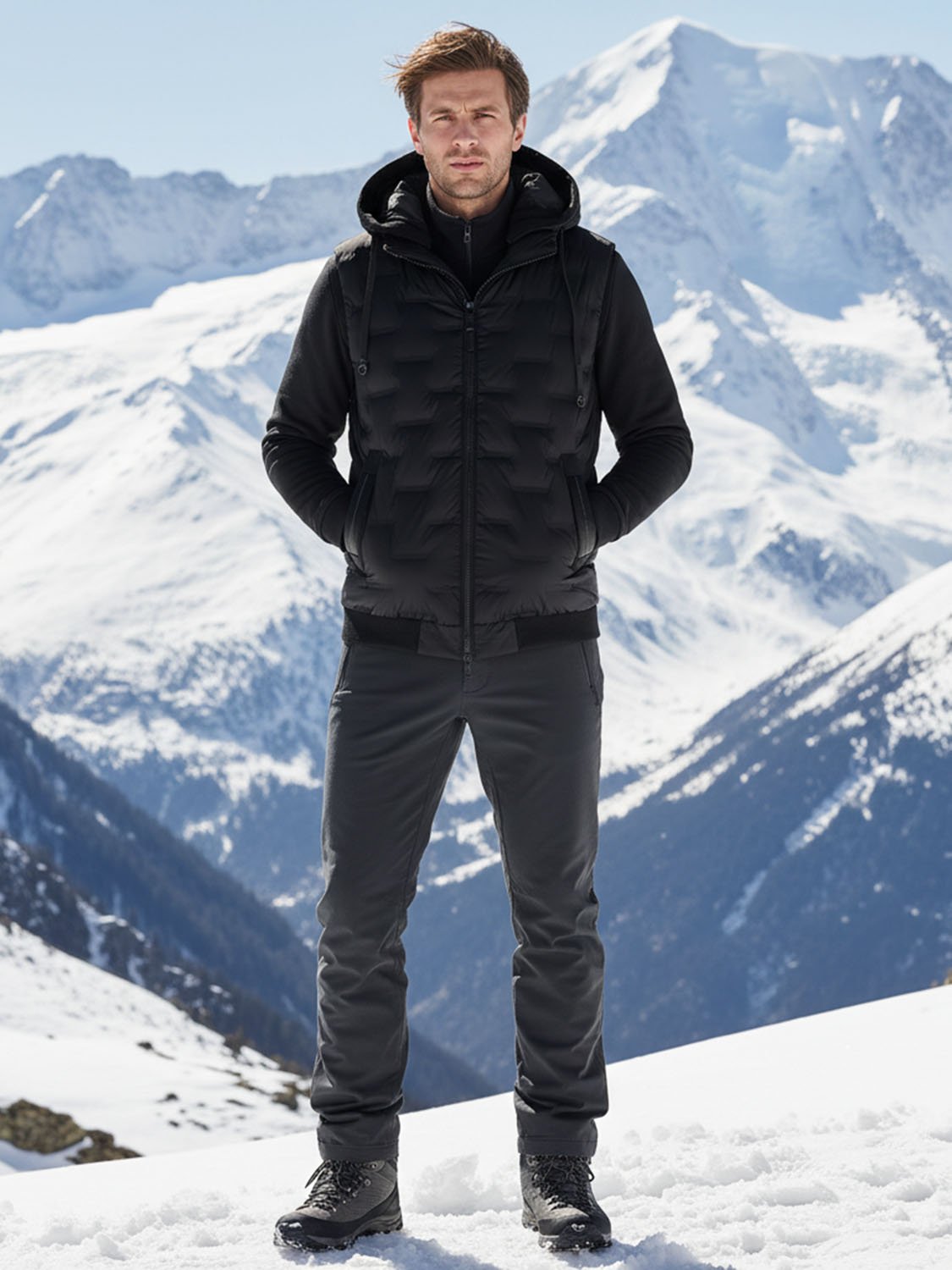 CAPHOOD – Doudoune sans manche avec capuche homme 5 men's sleeveless down jacket with hood